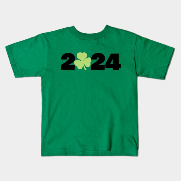 St Patricks Day 2024 Shamrock Kids T-Shirt by ellenhenryart